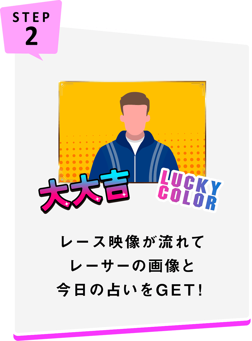 STEP2 レーサーの画像と今日の占いをGET！