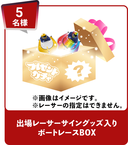 5名様 出場レーサーサイングッズ入りボートレースBOX