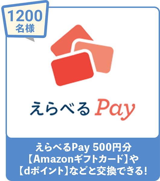 1200名様 えらべるPay 500円分